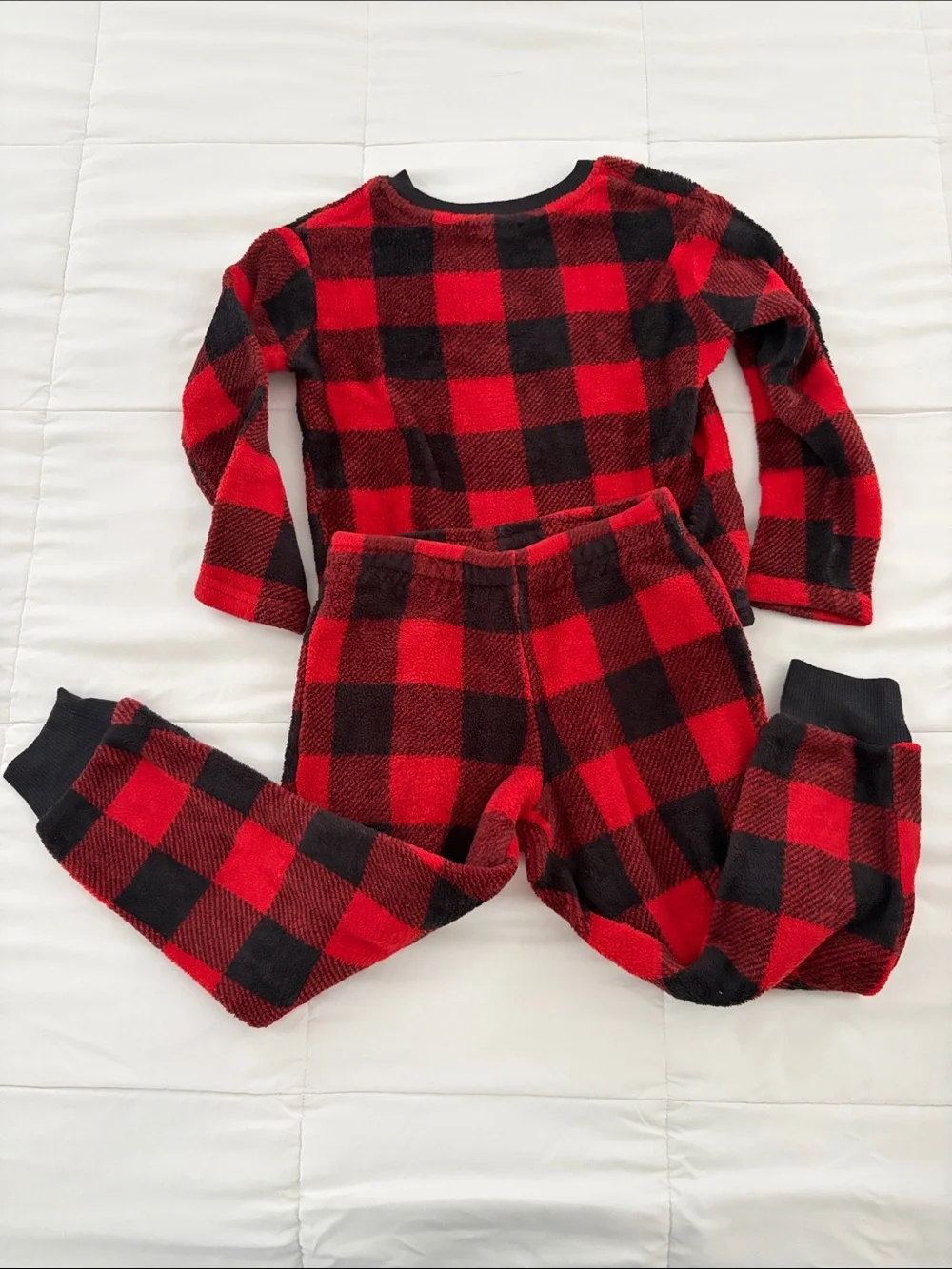 Cat & Jack Red and Black Buffalo Plaid Kids Pajama Set